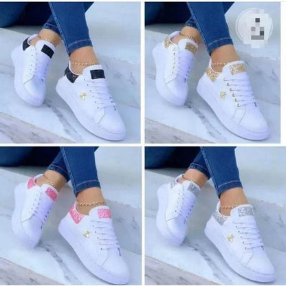2024 Autumn Waterproof White Sneakers - Women’s Casual Lace-Up - Buy Center UK