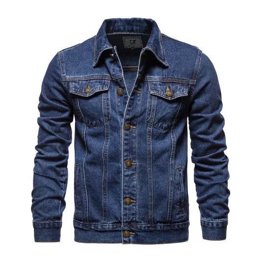 Buy Center Men’s Denim Coat - Casual Autumn Jacket, Turn Down Collar - Buy Center UK