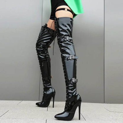 Buy Center Party Queen Over-The-Knee Boots - Plus Size 46 High Heels - Buy Center UK