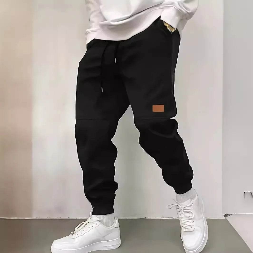 Buy Center Men's Thickened Casual Pants - Drawstring & Cuffed Ankles - Buy Center UK