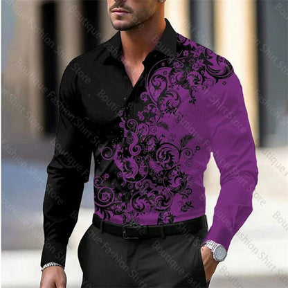 Buy Center Floral Business Casual Shirt - Soft Fabric in 11 Colors - Buy Center UK