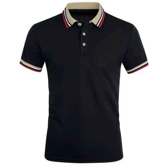 Buy Center Men’s Summer Polo Shirt - Breathable Cotton, Stylish Stripe - Buy Center UK