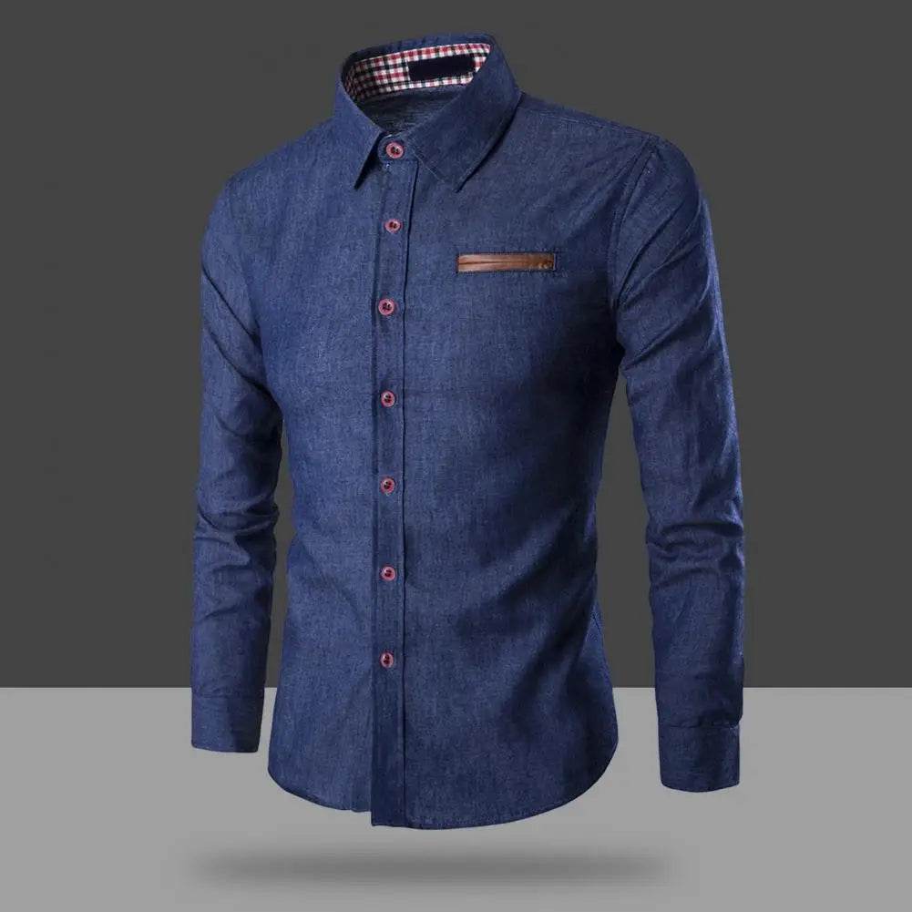 Buy Center Men's Denim Shirt 2024 - Slim Fit Long Sleeve Fashion - Buy Center UK