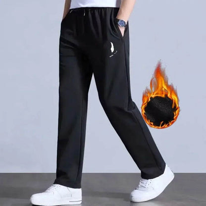 Buy Center Black Polyester Men's Thermal Pants - Warm Jogger Trousers - Buy Center UK