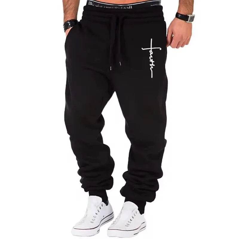 Buy Center Men's Jogger Pants - New Faith Printed Trousers S-3XL - Buy Center UK