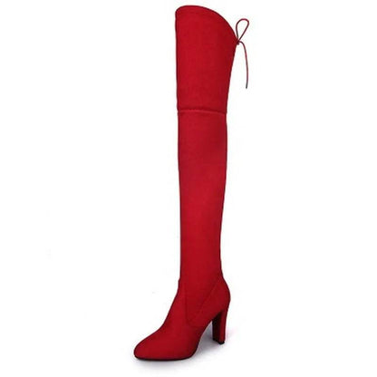 Buy Center Sexy Over-The-Knee Boots - Suede Leather Pointed Heels - Buy Center UK