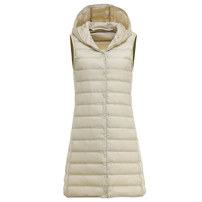 Buy Center Women's Ultra Light Duck Down Vest - Hooded, Sleeveless - Buy Center UK