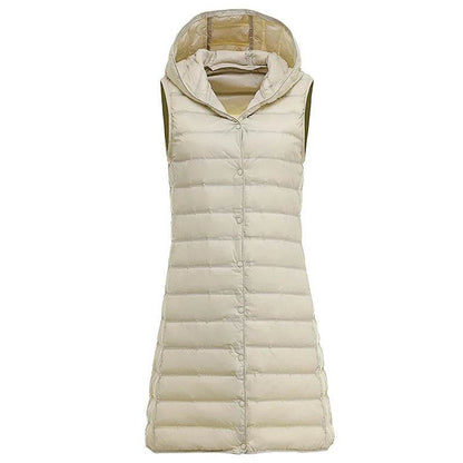 Buy Center Women's Ultra Light Duck Down Vest - Hooded, Sleeveless - Buy Center UK