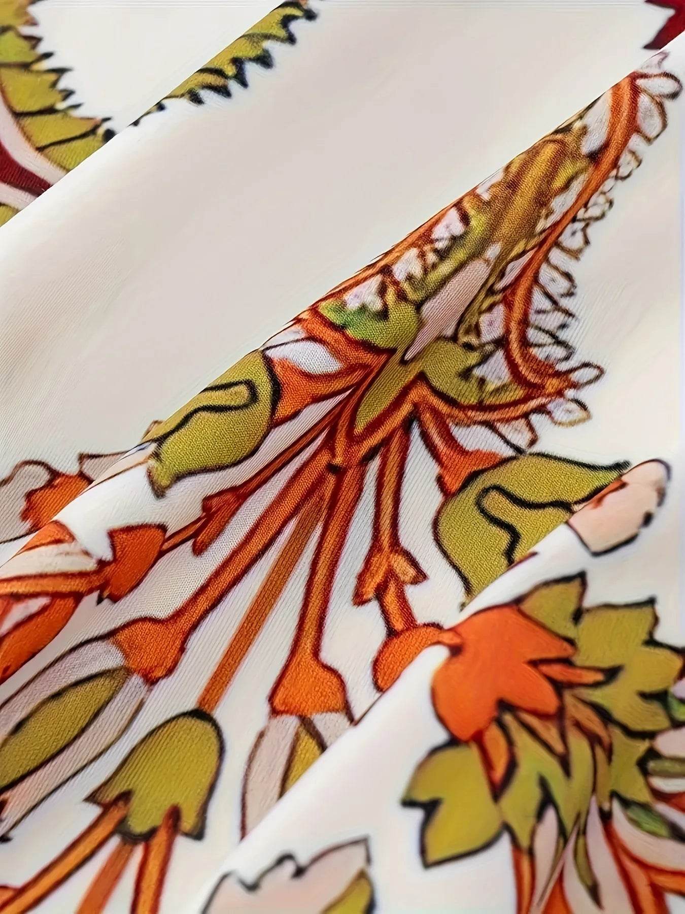 2024 Flower Printed V-neck Dress - Bohemian Style for Summer - Buy Center UK