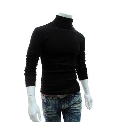 Buy Center Spring Thin Men Turtleneck Sweater - Stylish Black Pullover - Buy Center UK