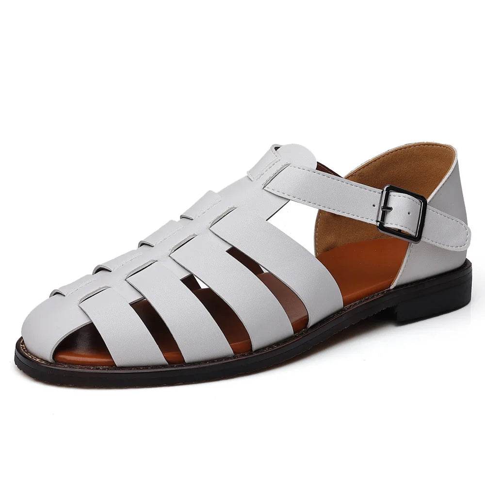 Buy Center Men's Leather Roman Sandals - Casual Beach Comfort - Buy Center UK
