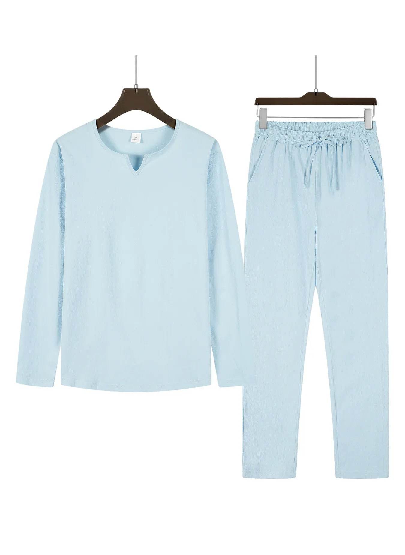 2pcs Men’s V-Neck Shirt & Sweatpants Set - Perfect Beach Wear - Buy Center UK