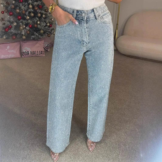 Buy Center Women's High Waist Straight Jeans - Distressed Vintage Style - Buy Center UK