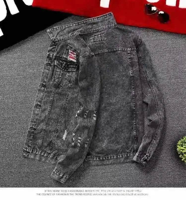 Buy Center Men's Denim Jacket - Korean Slim Fit for Autumn Style - Buy Center UK