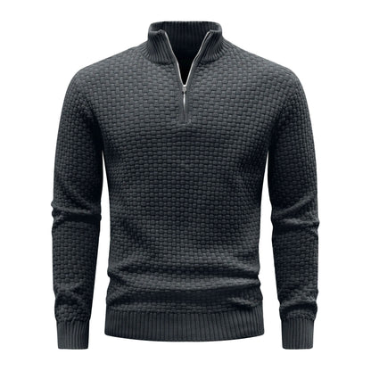 Buy Center Men's Winter Warm Mock Neck Zip Up Sweater - Soft Knit - Buy Center UK