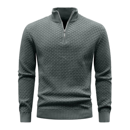 Buy Center Men's Winter Warm Mock Neck Zip Up Sweater - Soft Knit - Buy Center UK