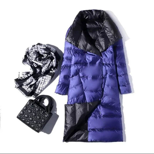 Women's Lightweight Down Jacket - Stylish Mid-Length Slim Fit for Winter - Buy Center UK