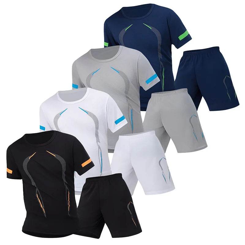 Buy Center Plus Size Men's Quick-Drying Shorts Suit - T-Shirt & Shorts - Buy Center UK