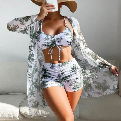 Buy Center 2025 Women's 3-Piece Swimsuit Set – Tankini, Cover-Up & Shorts - Buy Center UK