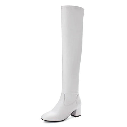 Buy Center Women's Over the Knee Boots - Thick Heels, Large Sizes - Buy Center UK