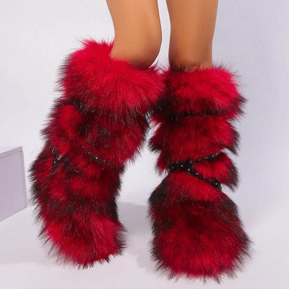 Buy Center Women’s Faux Fur Winter Snow Boots - Cute Over-Knee Style - Buy Center UK