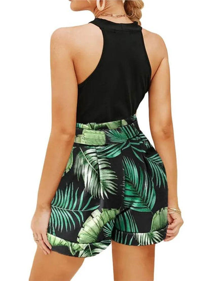 Summer Women's 2-Piece Set - Stylish Hollow Cut Tank & Shorts - Buy Center UK