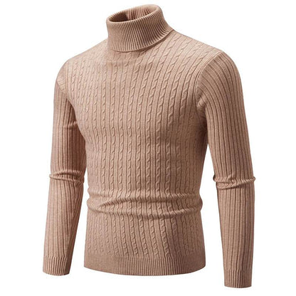 New Autumn Men's Jacquard Sweater - Cozy High Neck Turtleneck Pullover - Buy Center UK