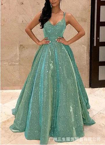 Buy Center Elegant Long Sleeveless Dress - Glowing Strap Design - Buy Center UK