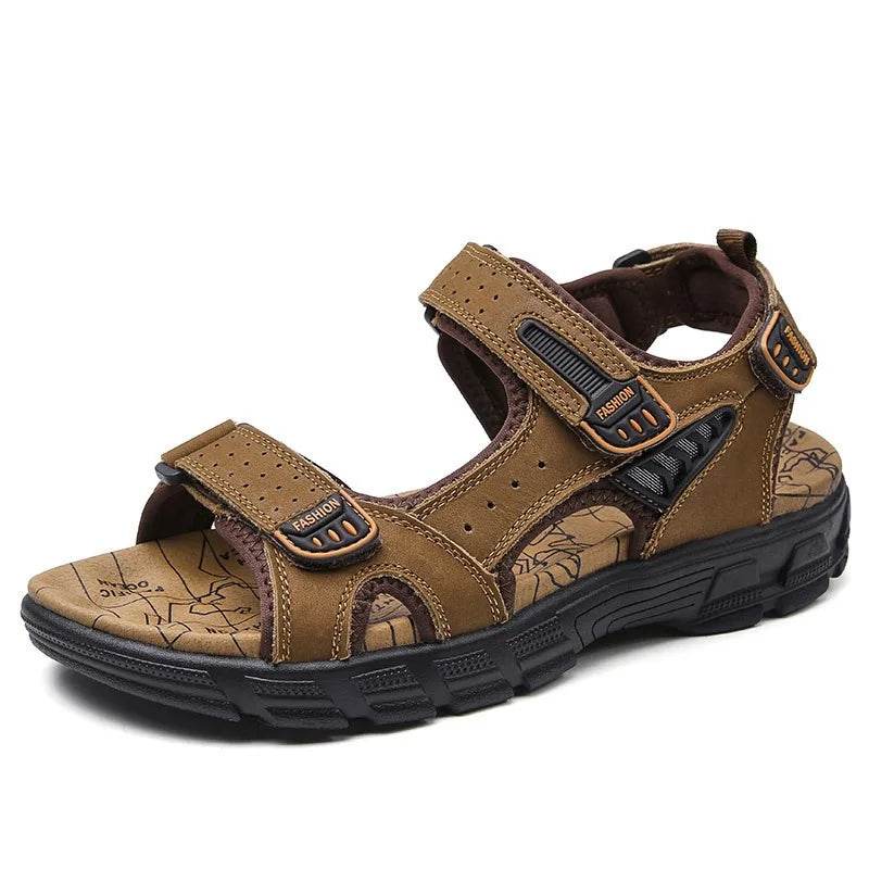 Buy Center Men's Luxury Genuine Leather Sandals - Casual & Soft - Buy Center UK