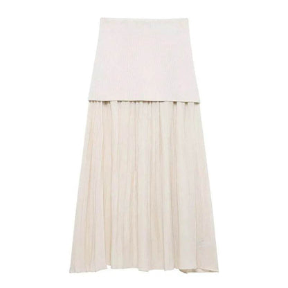 Buy Center Knitted V-neck Patchwork Skirt Set - Summer Slim Fit - Buy Center UK