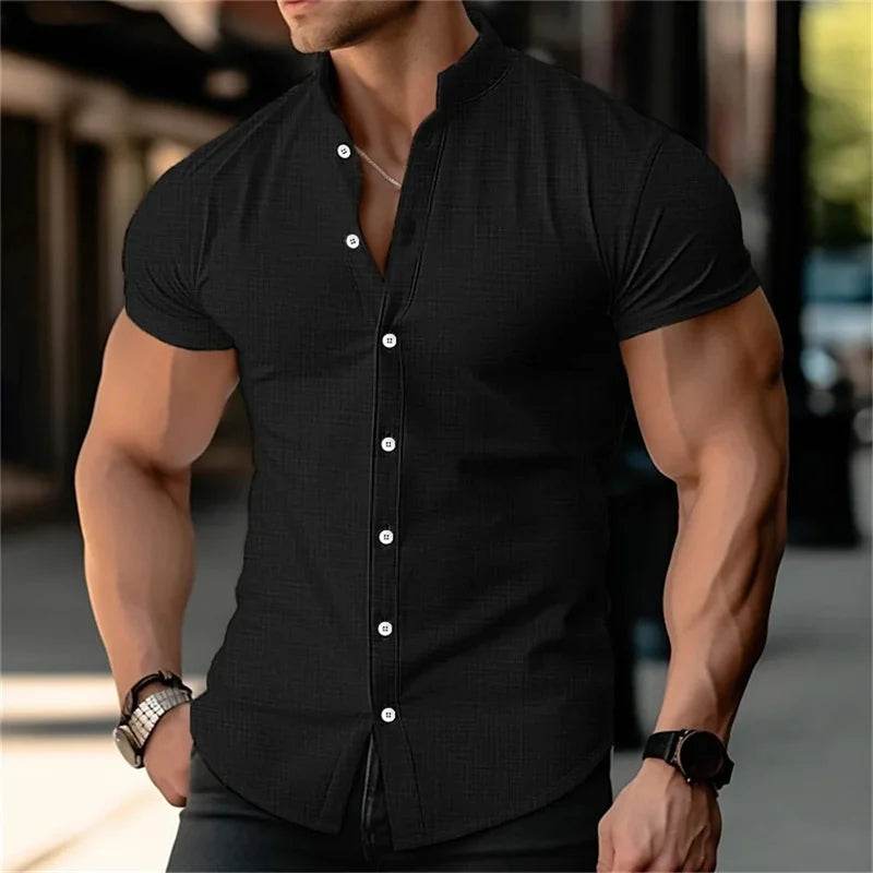 2024 Men's Short Sleeve Linen Shirt - Lightweight & Breathable Fashion - Buy Center UK