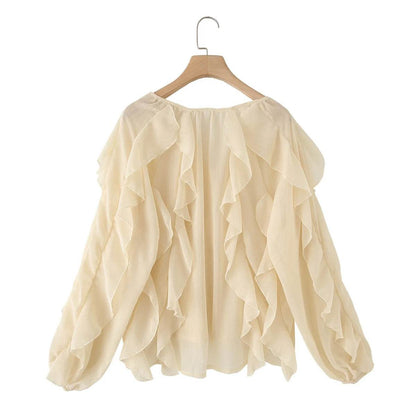 UNIZERA Women's V-Neck Shirt - Chic Long Sleeve Summer Style - Buy Center UK