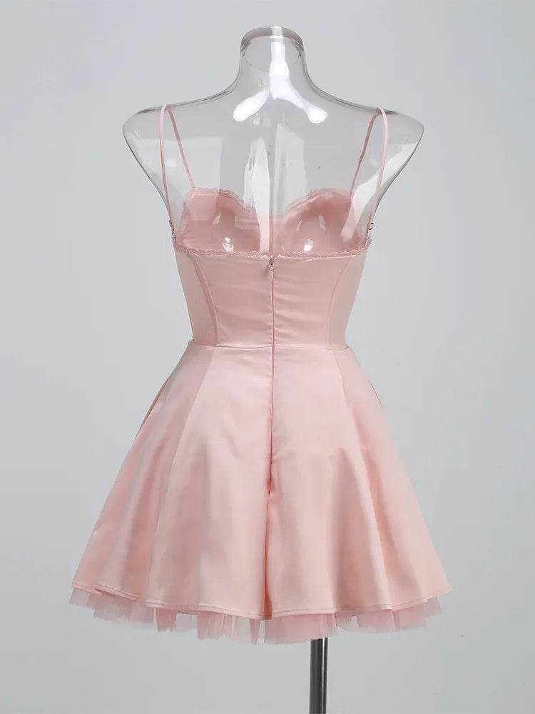 Elegant Pink Spaghetti Strap Prom Dress - Summer 2024 A-Line Gown - Buy Center UK