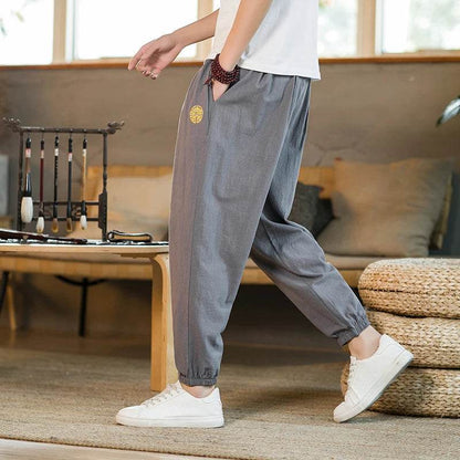 Buy Center Summer Casual Cotton Linen Ninth Pants - Loose Harem Style - Buy Center UK
