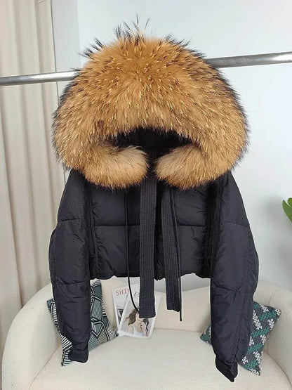 Buy Center Winter Women Jacket - Detachable Fur Collar & Duck Down - Buy Center UK