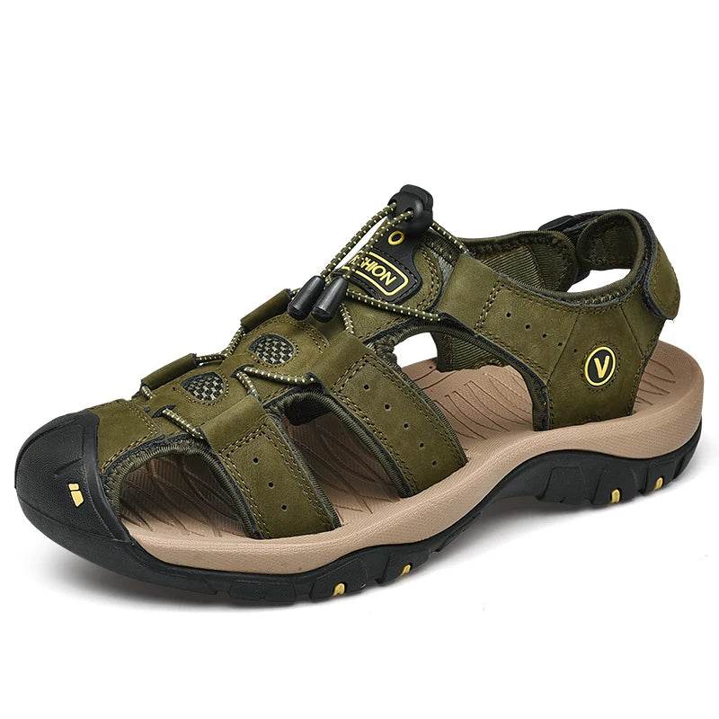 Buy Center Genuine Leather Men’s Sandals - Leisure Beach Slippers - Buy Center UK
