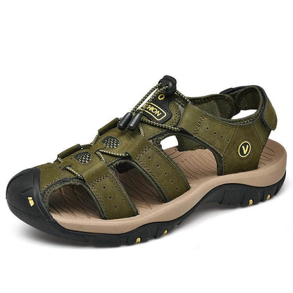 Buy Center Genuine Leather Men’s Sandals - Leisure Beach Slippers - Buy Center UK