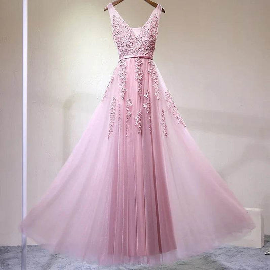 Buy Center Appliques Beading Evening Dress - Elegant Tulle Prom Dress - Buy Center UK