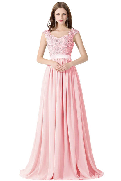 Sliver Bridesmaid Dresses 2024 - Elegant V-Neck A-Line Maxi Gown - Buy Center UK