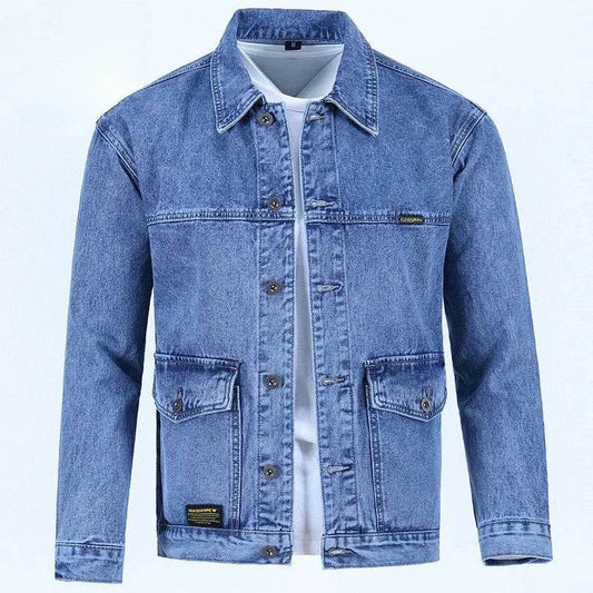 Buy Center Men's Denim Jacket - Vintage Loose Fit Gray Style - Buy Center UK
