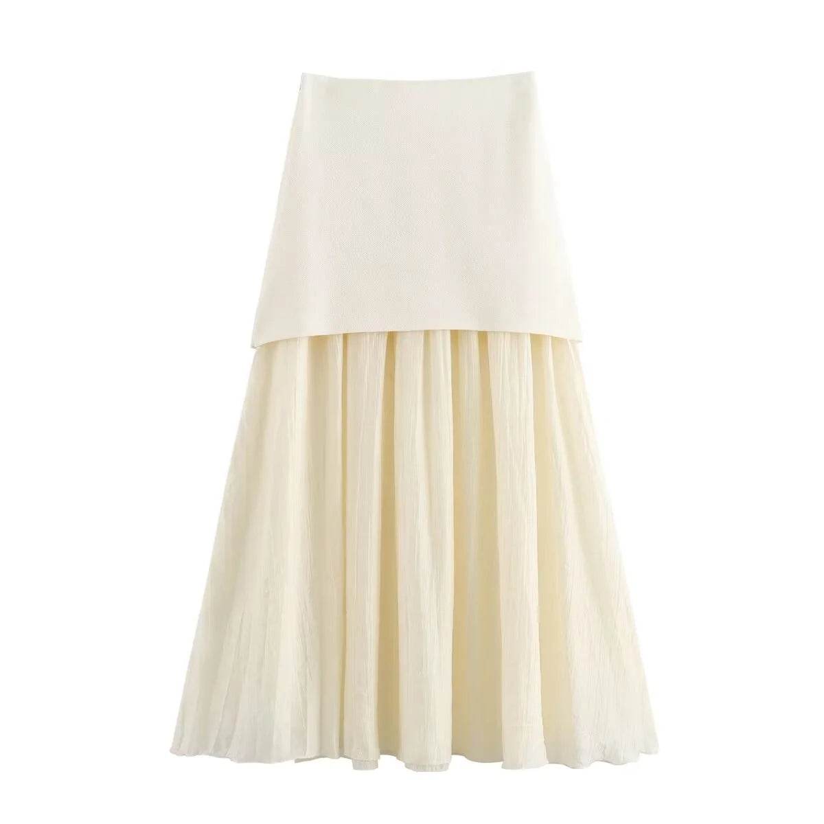 TRAF Women Knitted 2-Piece Set - V-Neck Top & Ankle Skirt - Buy Center UK
