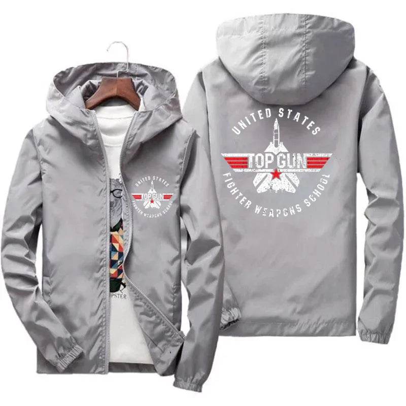 Buy Center Top Gun Fighter Pilot Windbreaker Jacket - Slim Fit Hoodie - Buy Center UK