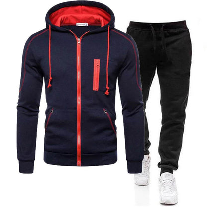 Buy Center Fashion Print Tracksuit for Men - Stylish Zipper Hoodie Set - Buy Center UK