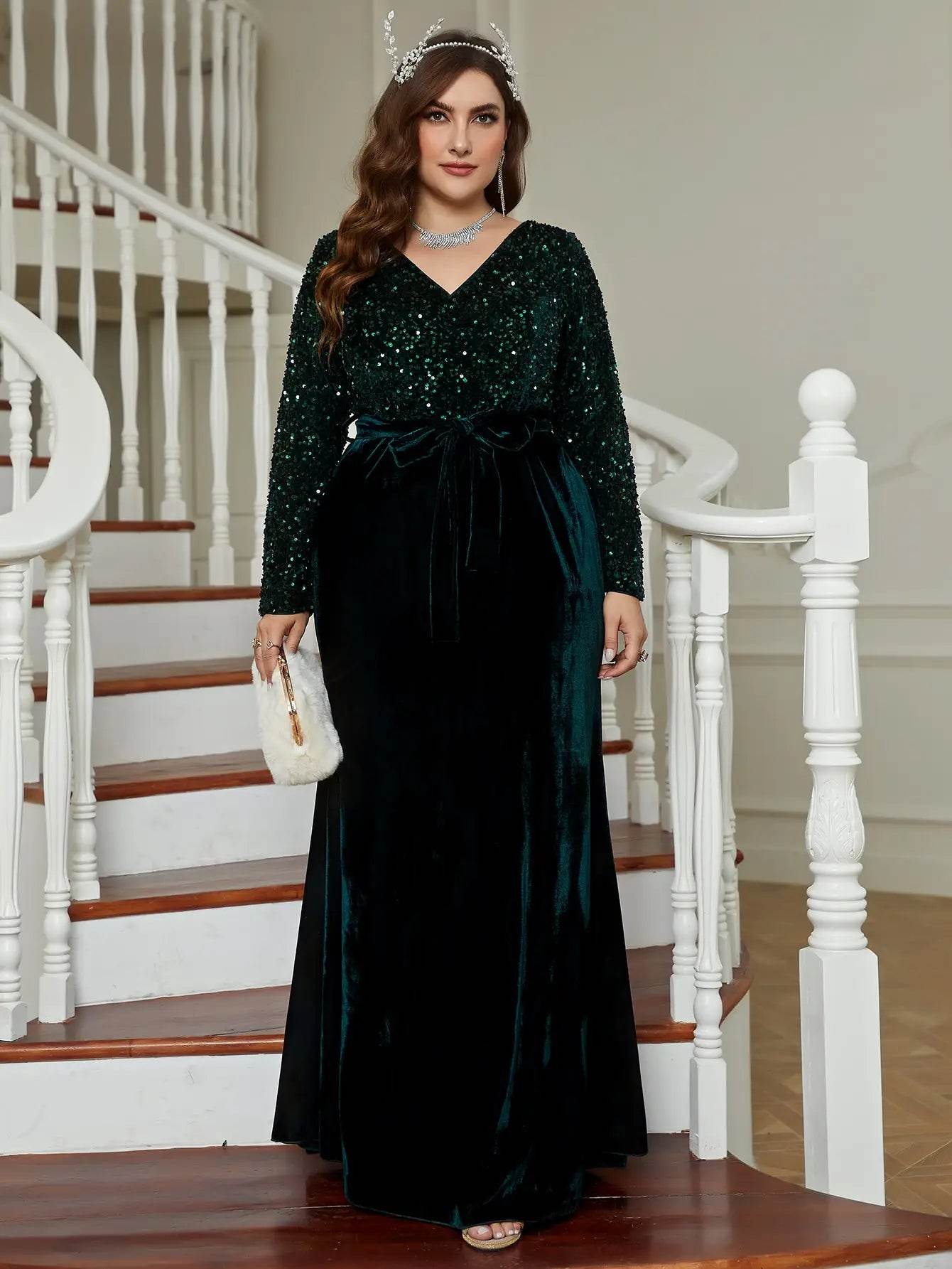 Wow! Plus Size Bridal Gown - Velvet Long Sleeves & Slimming Fit - Buy Center UK