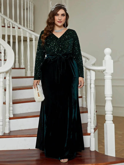 Wow! Plus Size Bridal Gown - Velvet Long Sleeves & Slimming Fit - Buy Center UK