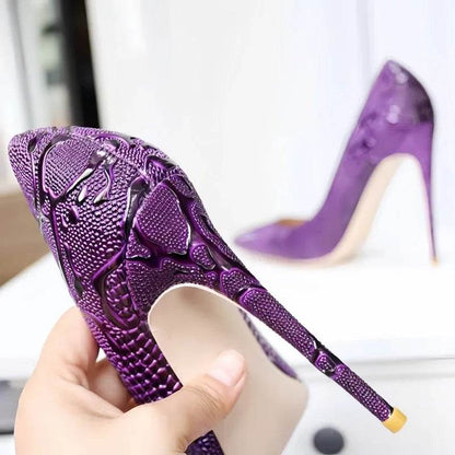 Buy Center Purple Pointy Toe High Heel Shoes - Slip-On Stiletto Pumps - Buy Center UK