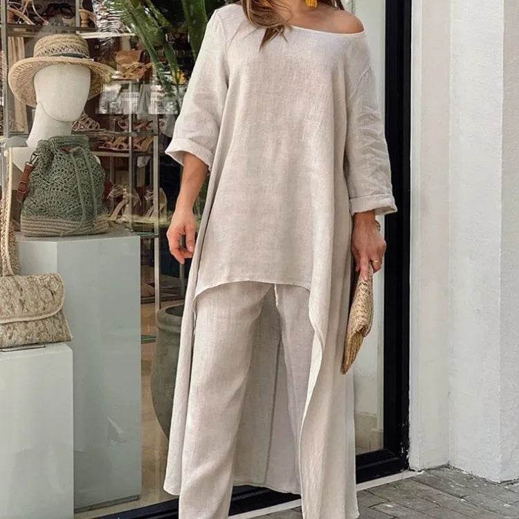 Buy Center Women's Summer Cotton Linen 2 Piece Set - Stylish & Comfortable - Buy Center UK