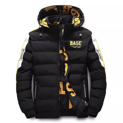 Buy Center Men’s Autumn Winter Cotton Jacket - Warm, Padded, Removable Hood - Buy Center UK