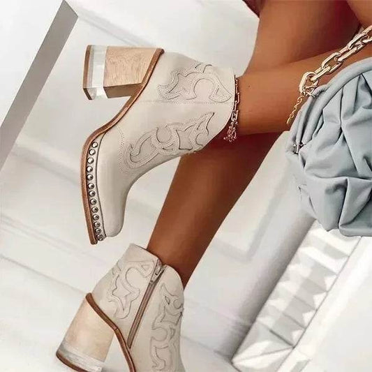 Buy Center Female Ankle Boots - Stylish British Embroidered Design - Buy Center UK
