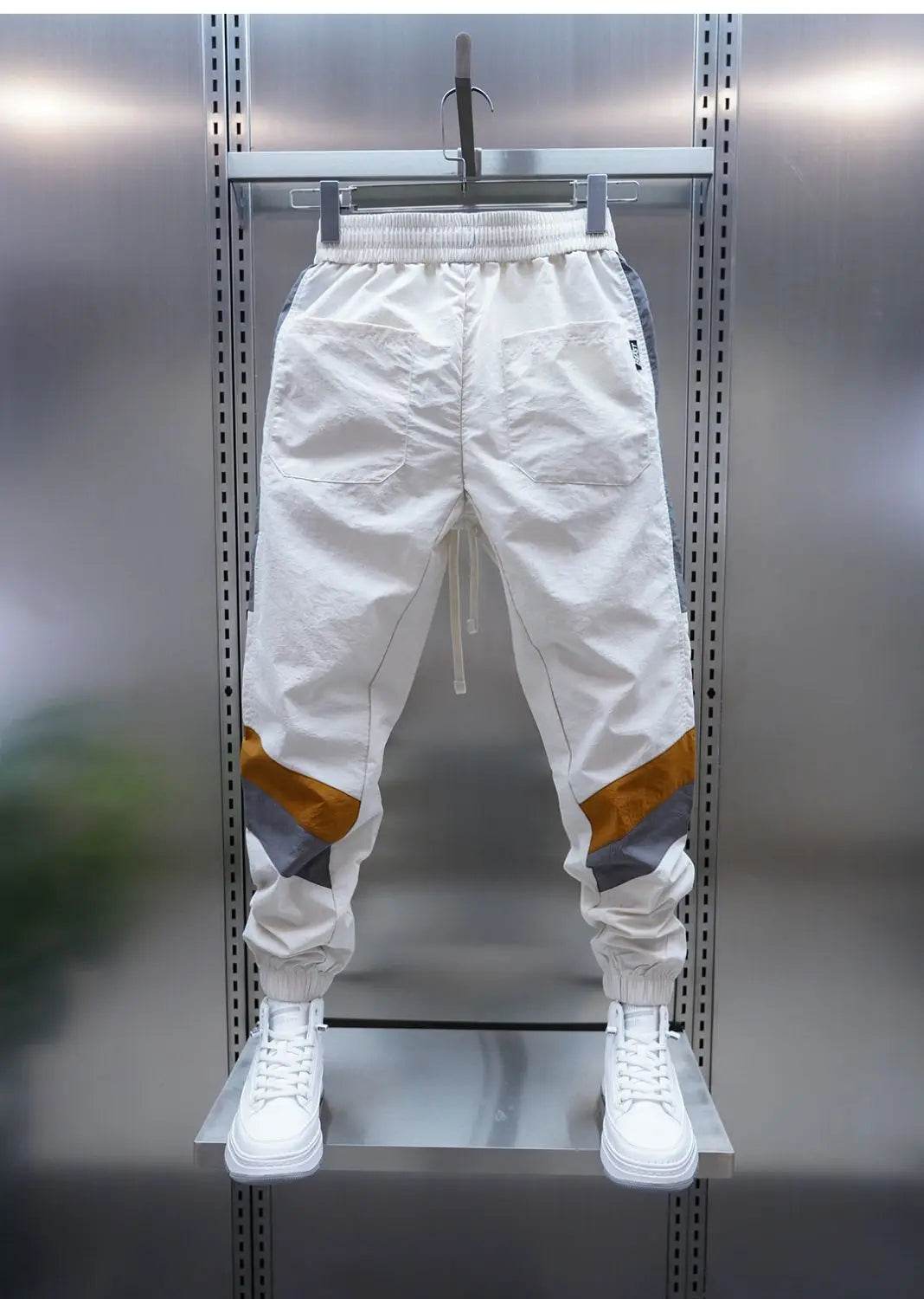 Buy Center Men's Patchwork Jogger Pants - Slim Fit, Elastic Waist - Buy Center UK